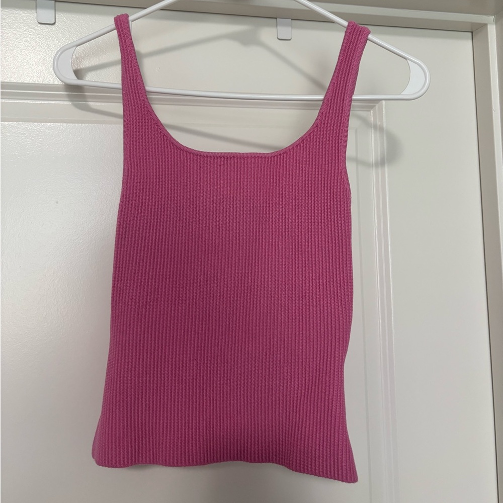 Pink Ribbed Tank Top